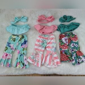 18" Doll Pant Sets with Matching Headbands